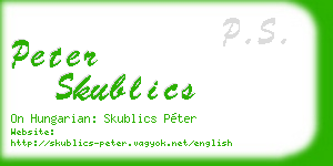 peter skublics business card